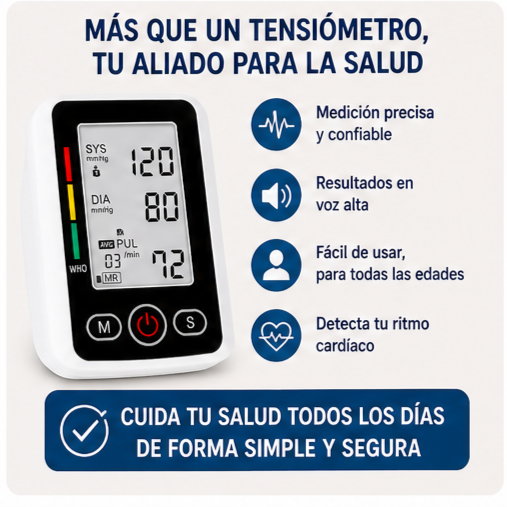 Tu Salud en Voz Alta - Tensiometro De Brazo Digital Con Voz