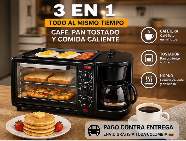 Mañanas Perfectas - Horno 3 en 1 Café y Desayuno